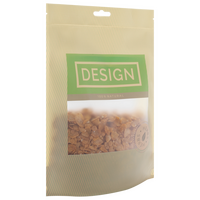 Recycelbarer Folien-Standbodenbeutel 13 x 22 x 7 cm mit neutralem Boden (Abb. durchsichtige Folie mit Druckverschluss und Euroloch)