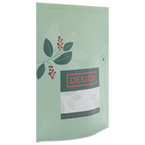 Recycelbarer Folien-Standbodenbeutel 13 x 22 x 7 cm mit neutralem Boden und Ventil (Abb. mit Weißdruck)