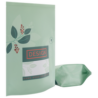 Recycelbarer Folien-Standbodenbeutel 17 x 27 x 8 cm mit individuellem Boden und Ventil (Abb. mit Weißdruck)