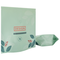 Recycelbarer Folien-Standbodenbeutel 19 x 19 x 11 cm mit individuellem Boden und Ventil, 4-farbig bedruckt