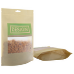 Recycelbarer Folien-Standbodenbeutel 24 x 31 x 10 cm mit individuellem Boden (Abb. durchsichtige Folie mit Druckverschluss und Euroloch)