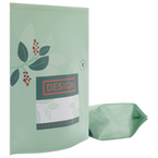 Recycelbarer Folien-Standbodenbeutel 24 x 31 x 10 cm mit individuellem Boden und Ventil (Abb. mit Weißdruck)