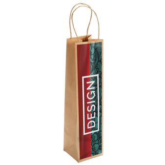 Rundum bedruckte Papiertragetasche mit Papierkordeln, 10 x 40 x 10 cm, 4/0-farbig + Weißdruck