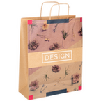 Papiertragetaschen mit Papierkordeln, 18 x 22,5 x 9 cm, 4/0 farbig + Weißdruck