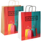 Rundum bedruckte Papiertragetasche mit Papierkordeln, 24 x 34 x 9 cm, 4/0-farbig