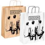 Rundum bedruckte Papiertragetasche mit Papierkordeln, 32 x 40 x 12 cm, 1/0-farbig