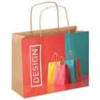 Rundum bedruckte Papiertragetasche mit Papierkordeln, 34 x 24 x 10 cm, 4/0-farbig + Weißdruck