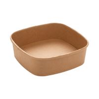 Salatschale eckig 17 x 17 x 5 cm, naturbraun, unbedruckt