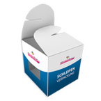 Schleifenverpackung (10 cm x 7 cm x 6,5 cm) einseitig bedruckt 4/0-farbig mit gestanztem Fenster
