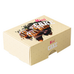 Snack Verpackung mit Klappdeckel (13,5 x 9,5 x 5 cm) einseitig bedruckt 4/0-farbig