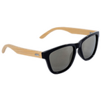 Sonnenbrille schwarz mit Bambusbügeln, ohne Werbeanbringung