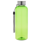 Sportflasche aus RPET mit Edelstahldeckel und Trageschlaufe, 500 ml, ohne Werbeanbringung
