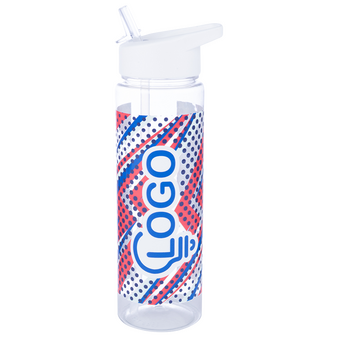 Sportflasche aus RPET mit Flip-Top-Deckel, 650 ml, ohne Werbeanbringung