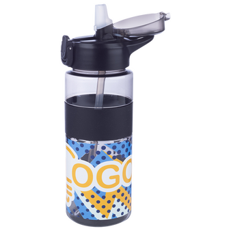 Sportflasche aus RPET mit Flip-Top-Deckel und Silikonring, 700 ml