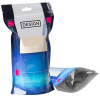 Standbodenbeutel 500 ml (16 cm x 22,5 cm x 8 cm) mit neutraler Bodenfalte mit Zipper und Euroloch