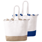 Strandtasche mit Kordelgriffen und Juteboden, ohne Werbeanbringung