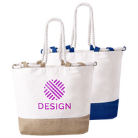 Strandtasche mit Kordelgriffen und Juteboden