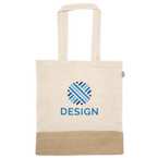 Tasche aus recycelter Baumwolle mit Juteboden