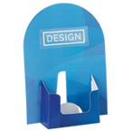 Thekendisplay rund mit Flyerhalter, DIN lang, 4/0-farbig einseitig bedruckt
