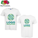 TOPSELLER Herren-T-Shirt Basic, weiß - Fruit of the Loom, mit zwei Druckpositionen