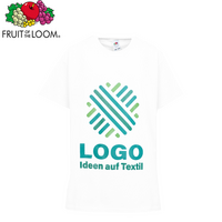 TOPSELLER Kinder-T-Shirt Basic, weiß - Fruit of the Loom, mit einer Druckposition
