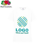 TOPSELLER Kinder-T-Shirt Basic, weiß - Fruit of the Loom, mit einer Druckposition