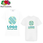TOPSELLER Kinder-T-Shirt Basic, weiß - Fruit of the Loom, mit zwei Druckpositionen