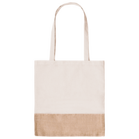 Tragetasche aus Baumwolle mit Juteboden, ohne Werbeanbringung