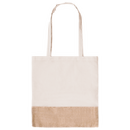 Tragetasche aus Baumwolle mit Juteboden, ohne Werbeanbringung