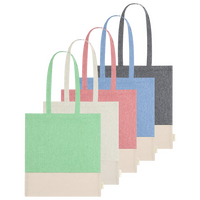 Tragetasche aus recycelter Baumwolle, zwei Farbtöne, 120 g/m², ohne Werbeanbringung