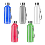 Transparente Sportflasche aus RPET mit Handschlaufe 600 ml