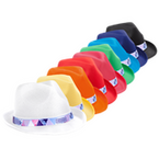 Trilby-Partyhut aus Polyester mit bedrucktem Hutband