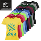 T-Shirt Damen Basic, farbig - B&C Collection, mit einer Druckposition