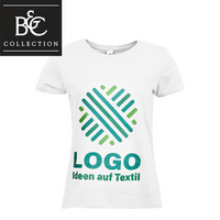 T-Shirt Damen Basic, weiß - B&C Collection, mit einer Druckposition