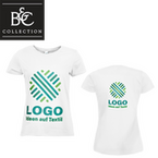 T-Shirt Damen Basic, weiß - B&C Collection, mit zwei Druckpositionen