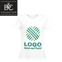T-Shirt Damen weiß, Organic - B&C Collection, mit einer Druckposition