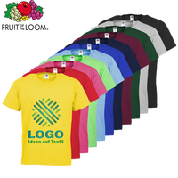 T-Shirt Herren Basic, farbig - Fruit of the Loom, mit einer Druckposition