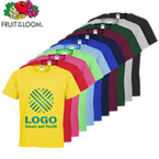T-Shirt Herren Basic, farbig - Fruit of the Loom, mit zwei Druckpositionen
