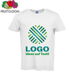 T-Shirt Herren Basic, weiß - Fruit of the Loom, mit einer Druckposition