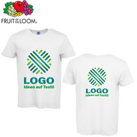 T-Shirt Herren Basic, weiß - Fruit of the Loom, mit zwei Druckpositionen