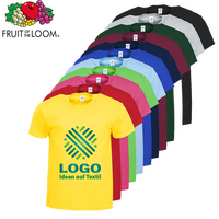 T-Shirt Herren Budget, farbig - Fruit of the Loom, mit einer Druckposition