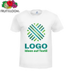 T-Shirt Herren Budget, weiß - Fruit of the Loom, mit einer Druckposition