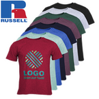 T-Shirt Herren farbig, Organic - Russell, mit zwei Druckpositionen