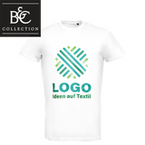 T-Shirt Herren weiß, Organic - B&C Collection, mit einer Druckposition