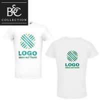T-Shirt Herren weiß, Organic - B&C Collection, mit zwei Druckpositionen