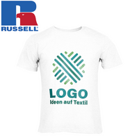 T-Shirt Herren weiß, Organic - Russell, mit einer Druckposition