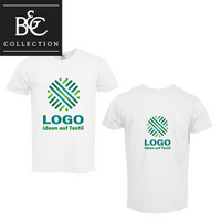 T-Shirt Herren weiß, Premium - B&C Collection, mit zwei Druckpositionen
