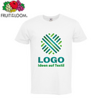 T-Shirt Herren weiß, Premium - Fruit of the Loom, mit einer Druckposition