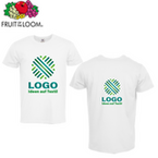 T-Shirt Herren weiß, Premium - Fruit of the Loom, mit zwei Druckpositionen