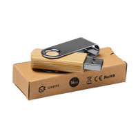 USB-Stick aus Bambus 16 GB mit Metallbügel, Personalisierung auf Anfrage